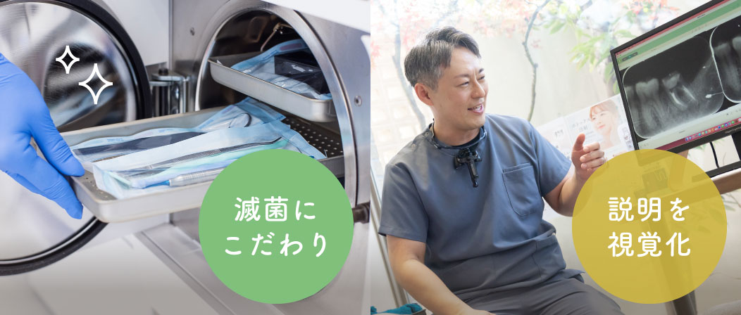 滅菌にこだわり/説明を視覚化